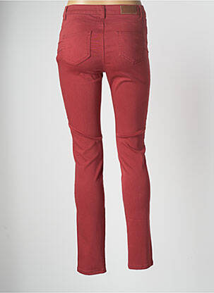 Pantalon slim tissage popeline taille normale rouge C'EST BEAU LA VIE femme