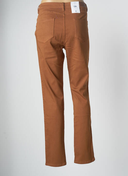 Pantalon slim marron C'EST BEAU LA VIE pour femme