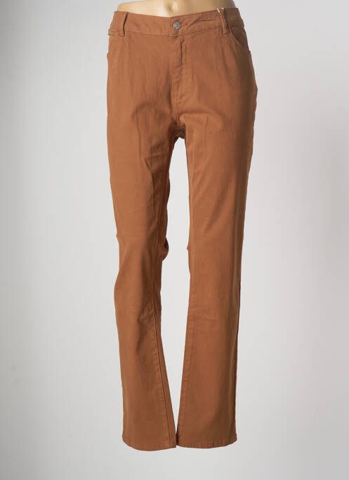 Pantalon slim marron C'EST BEAU LA VIE pour femme