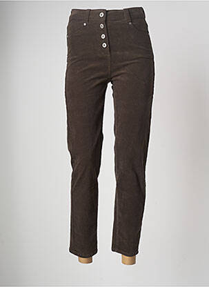 Pantalon droit stretch taille normale marron C'EST BEAU LA VIE femme