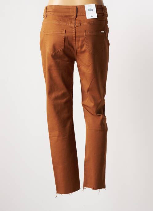 Jeans coupe droite marron C'EST BEAU LA VIE pour femme