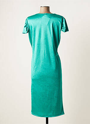Robe mi-longue manches courtes manches courtes vert DANIELA femme