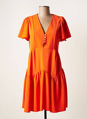 Robe courte coupe évasée manches courtes orange RINASCIMENTO femme