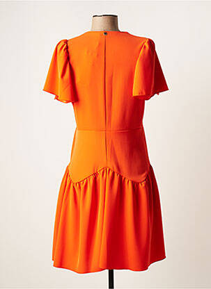 Robe courte coupe évasée manches courtes orange RINASCIMENTO femme