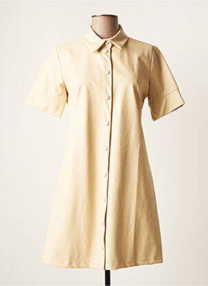 Robe courte coupe évasée manches courtes beige RINASCIMENTO femme