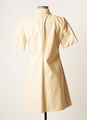 Robe courte coupe évasée manches courtes beige RINASCIMENTO femme