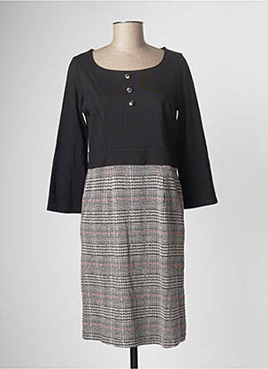 Robe mi-longue manches longues manches longues noir MUTIPLES femme