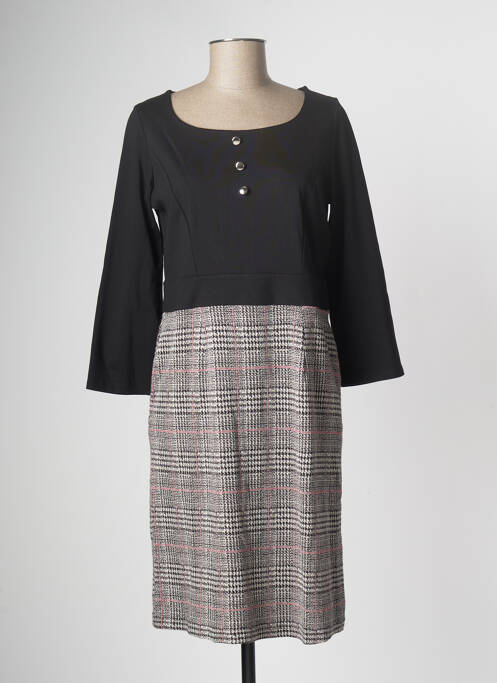 Robe mi-longue manches longues manches longues noir MULTIPLES femme