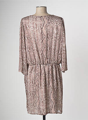 Robe mi-longue coupe fluide manches longues marron MULTIPLES femme