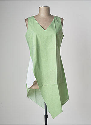 Tunique sans manche coupe asymétrique vert MULTIPLES femme