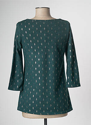 Pull coupe cintrée manches 3/4 vert MULTIPLES femme