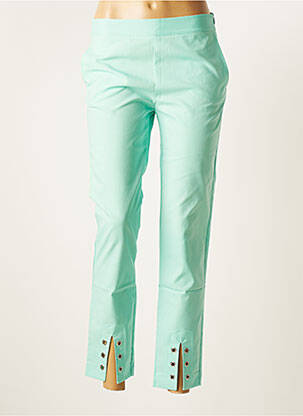 Pantalon 7/8 stretch taille normale vert MULTIPLES femme