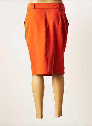 Jupe mi-longue coupe droite orange MULTIPLES femme