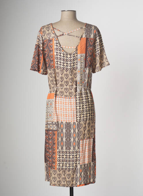 Robe mi-longue orange GRIFFON pour femme