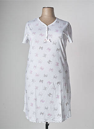 Chemise de nuit blanc PRIMA ROSA pour femme