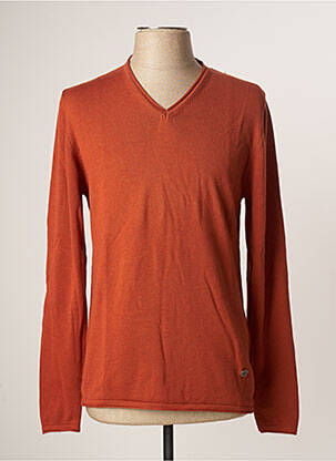 Pull orange RECYCLED ART WORLD pour homme