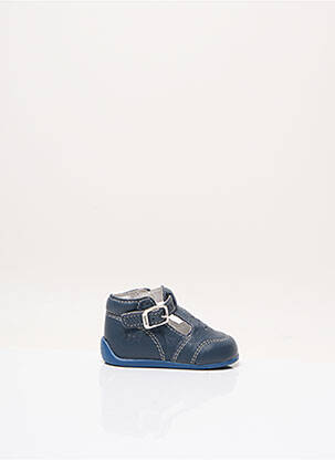 Sandales/nu pieds tissage satiné bout rond bleu BOPY garcon