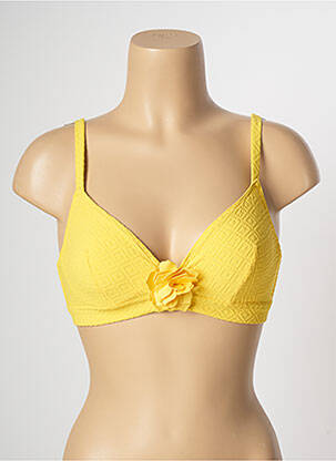 Haut de maillot de bain stretch haut soutien-gorge emboitant jaune SIMONE PERELE femme