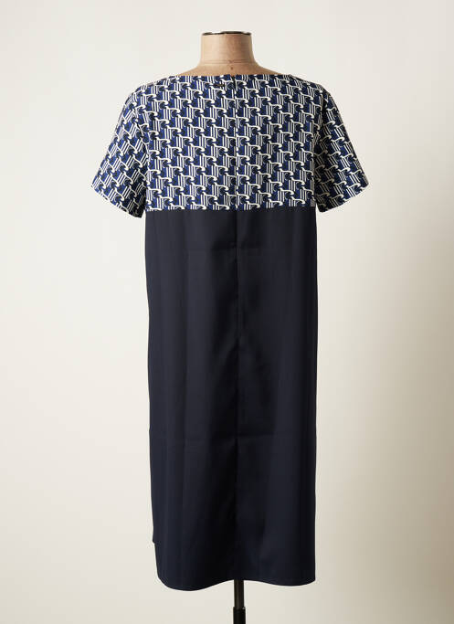 Robe mi-longue fermeture zippée au dos manches courtes bleu MEXX femme