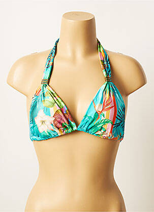 Haut de maillot de bain stretch haut triangles bleu BLUE MAN femme