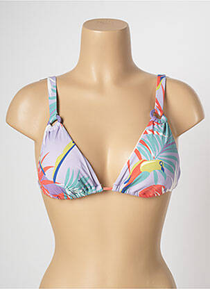 Haut de maillot de bain fermeture liens à nouer haut soutien-gorge moulé violet SALINAS femme
