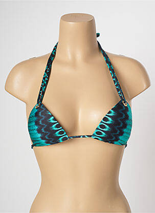 Haut de maillot de bain fermeture liens à nouer haut soutien-gorge moulé bleu LUA MORENA femme