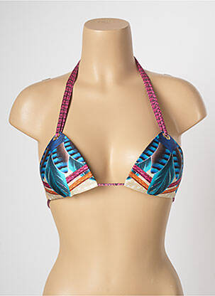 Haut de maillot de bain fermeture liens à nouer haut soutien-gorge moulé bleu LUA MORENA femme