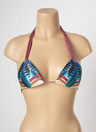 Haut de maillot de bain fermeture liens à nouer haut soutien-gorge moulé bleu LUA MORENA femme