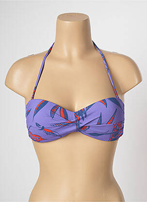 Haut de maillot de bain fermeture liens à nouer haut soutien-gorge moulé violet SALINAS femme