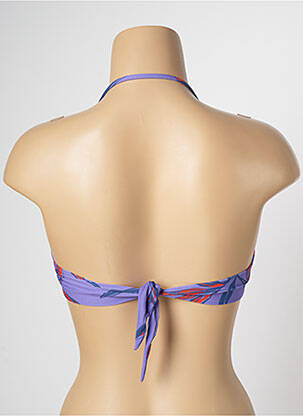 Haut de maillot de bain fermeture liens à nouer haut soutien-gorge moulé violet SALINAS femme