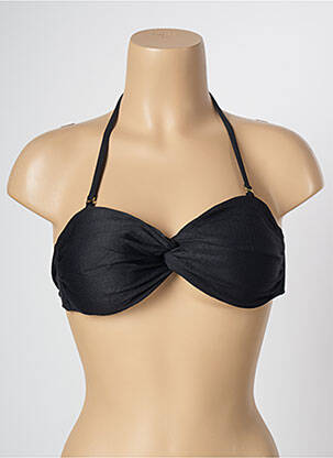 Haut de maillot de bain fermeture liens à nouer haut soutien-gorge moulé noir LUA MORENA femme