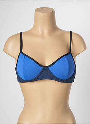 Haut de maillot de bain stretch haut soutien-gorge emboitant bleu SALINAS femme
