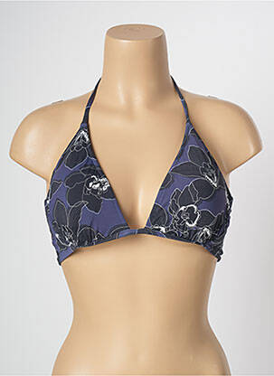Haut de maillot de bain stretch haut soutien-gorge moulé bleu SALINAS femme