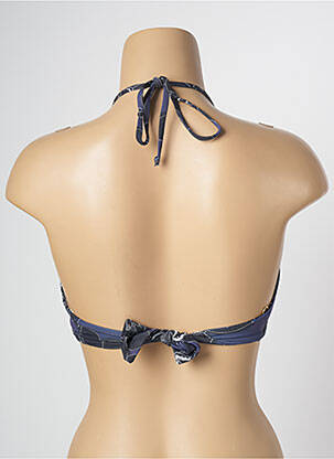 Haut de maillot de bain stretch haut soutien-gorge moulé bleu SALINAS femme