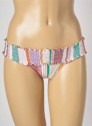 Bas de maillot de bain imprimé rayures culotte rose BLUE MAN femme