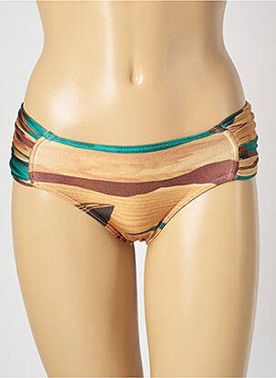 Bas de maillot de bain imprimé fantaisie culotte beige LUA MORENA femme