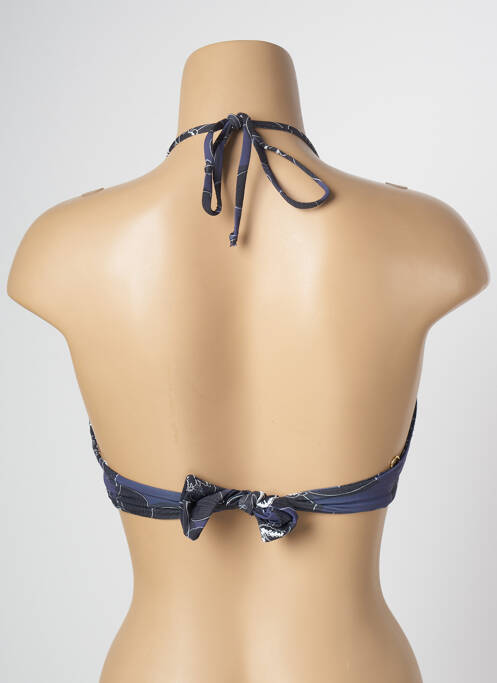 Haut de maillot de bain stretch haut soutien-gorge moulé bleu SALINAS femme