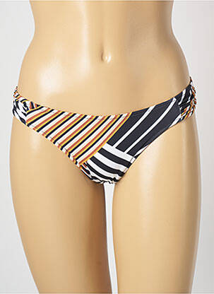 Bas de maillot de bain imprimé rayures culotte marron SALINAS femme
