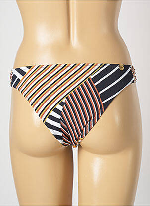 Bas de maillot de bain imprimé rayures culotte marron SALINAS femme