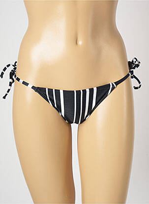 Bas de maillot de bain imprimé rayures bikini noir SALINAS femme