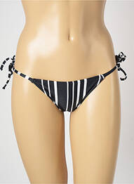 Bas de maillot de bain imprimé rayures bikini noir SALINAS femme
