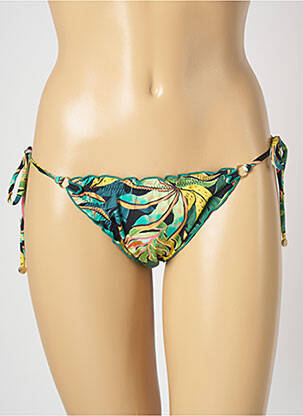 Bas de maillot de bain imprimé fantaisie bikini vert LA PLAYA femme