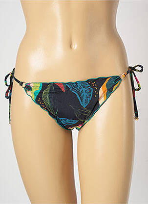 Bas de maillot de bain imprimé fantaisie bikini noir LA PLAYA femme