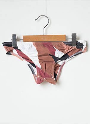 Bas de maillot de bain imprimé fantaisie culotte marron SALINAS femme