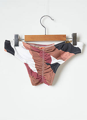 Bas de maillot de bain imprimé fantaisie culotte marron SALINAS femme