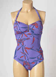 Maillot de bain 1 pièce imprimé fantaisie haut soutien-gorge moulé violet SALINAS femme