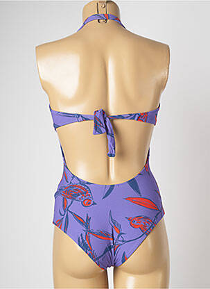Maillot de bain 1 pièce imprimé fantaisie haut soutien-gorge moulé violet SALINAS femme
