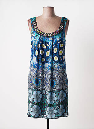 Robe courte sans manche sans manche bleu DESIGUAL femme