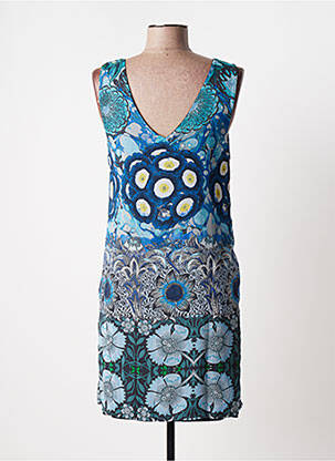Robe courte sans manche sans manche bleu DESIGUAL femme