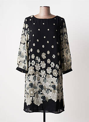 Robe courte manches longues manches longues noir BLANCHEPORTE femme